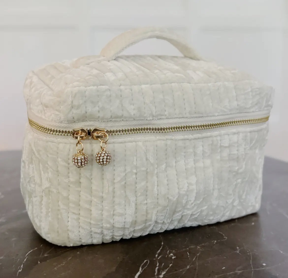 Quilted Velvet Vanity Case