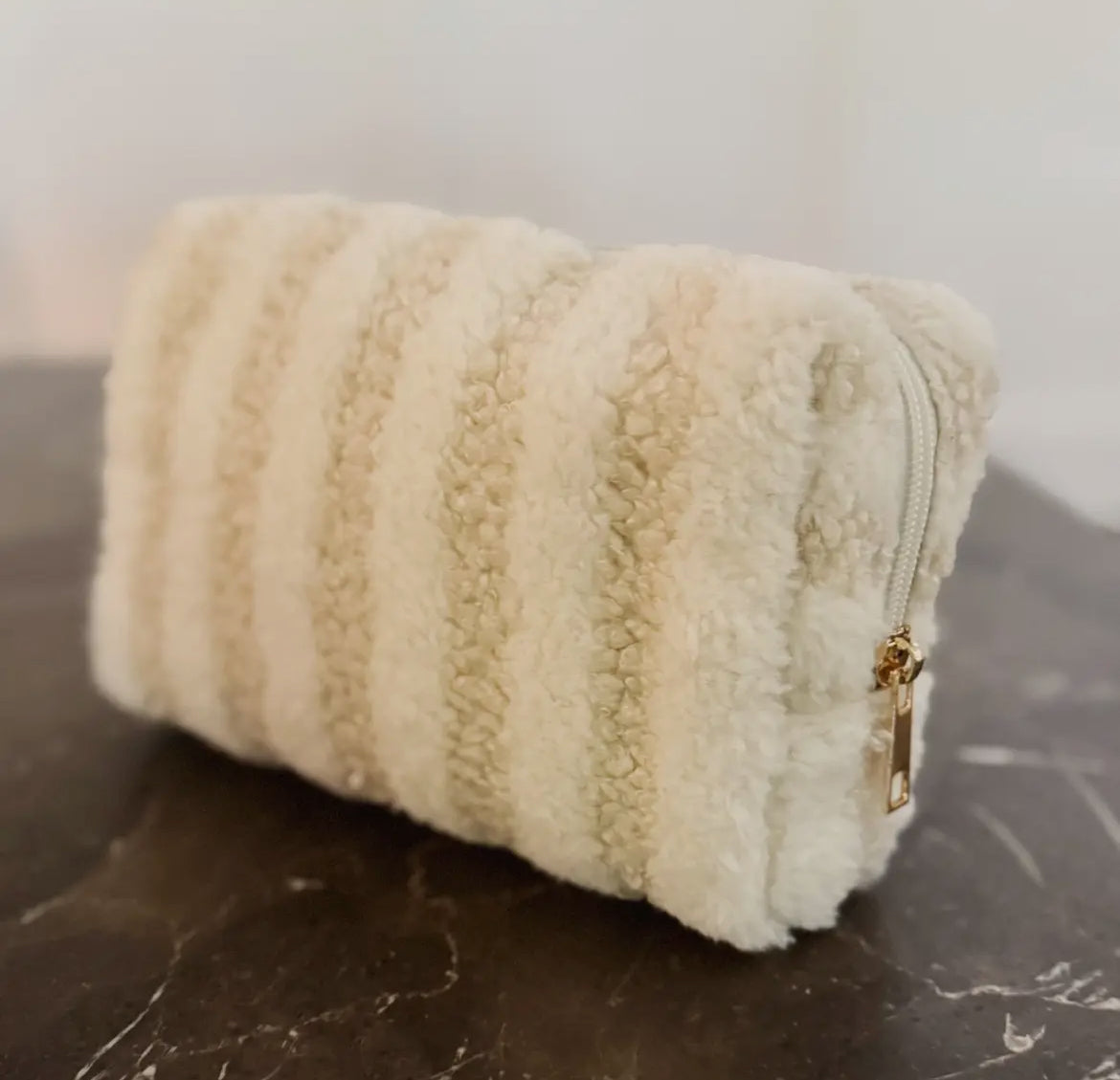 Striped Bouclé Slim Cosmetic Case