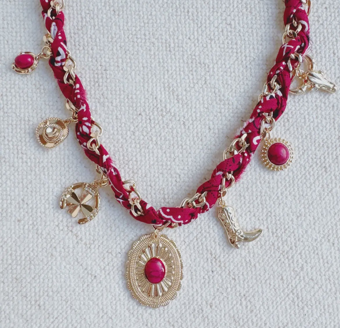 Wild West Desert Charm Scarf Necklace