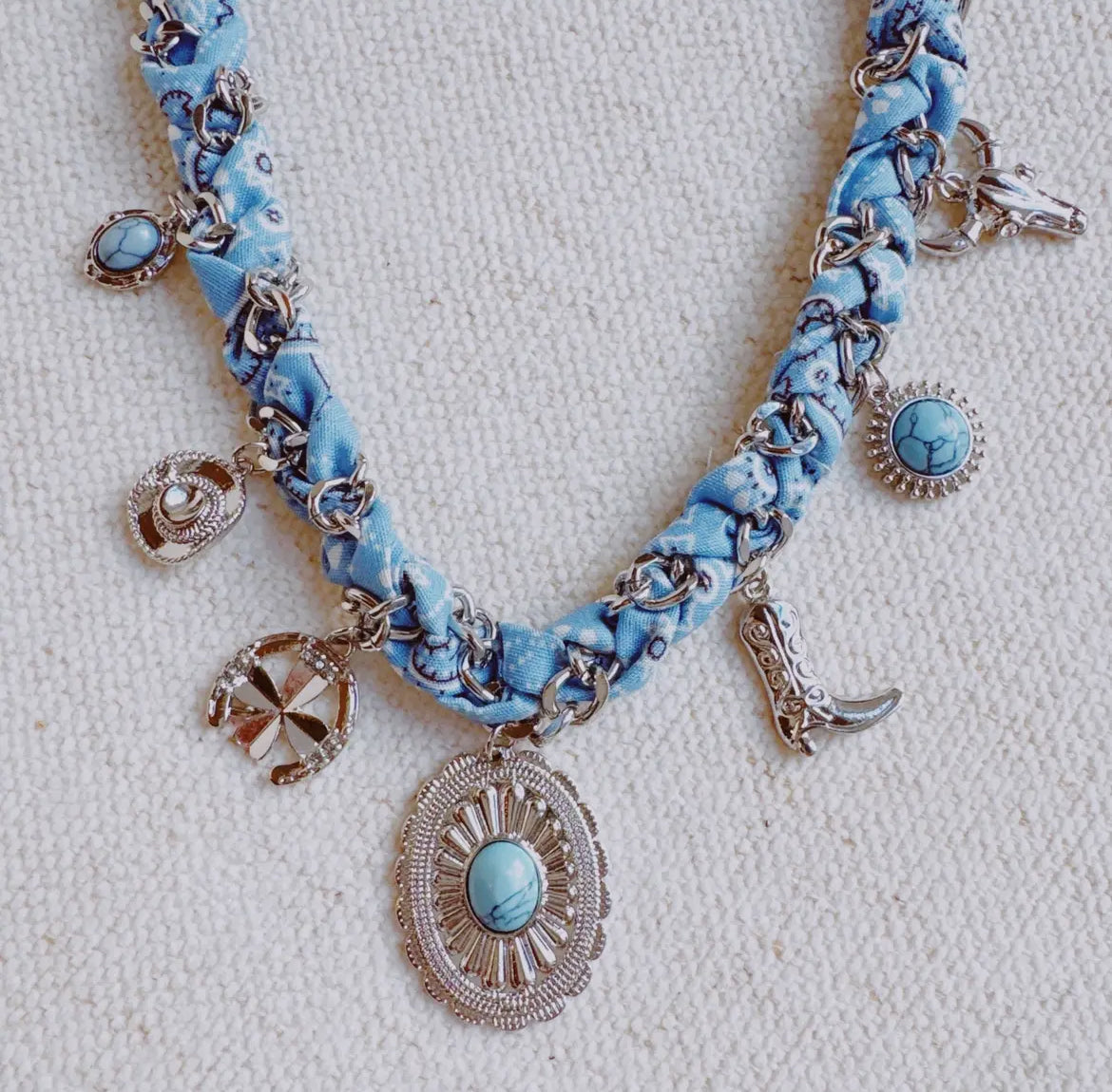 Wild West Desert Charm Scarf Necklace