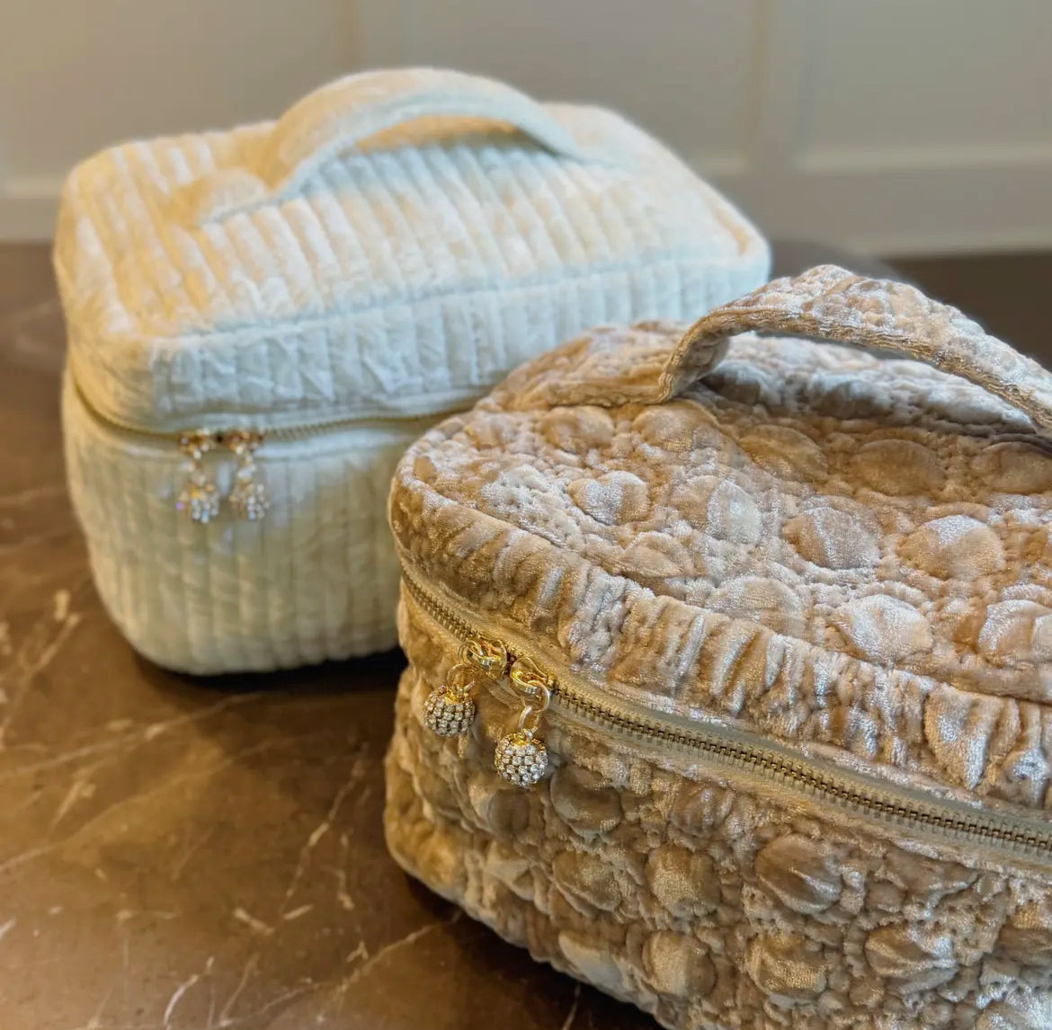 Quilted Velvet Vanity Case