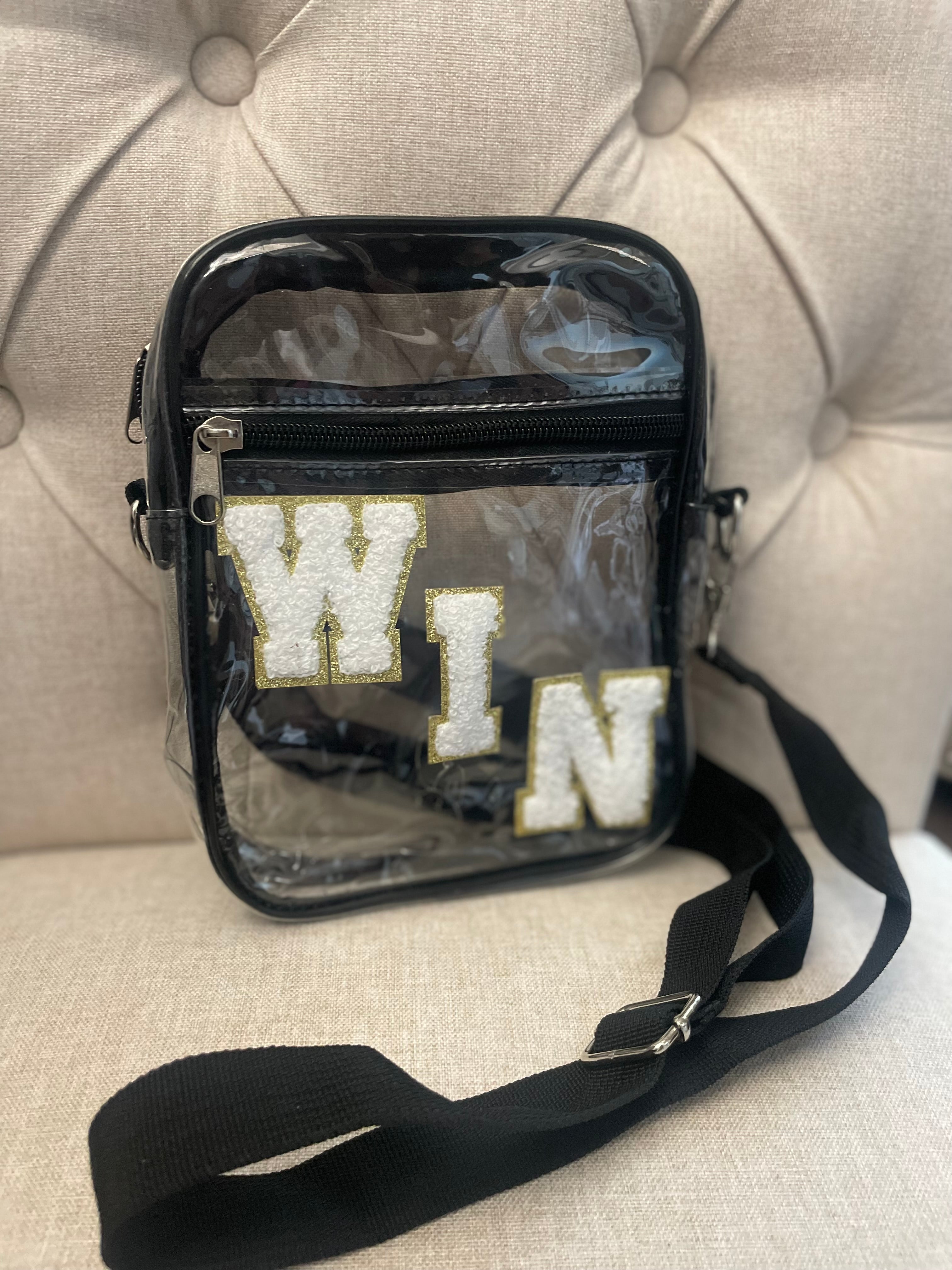 Black Lined Clear Stadium Purse