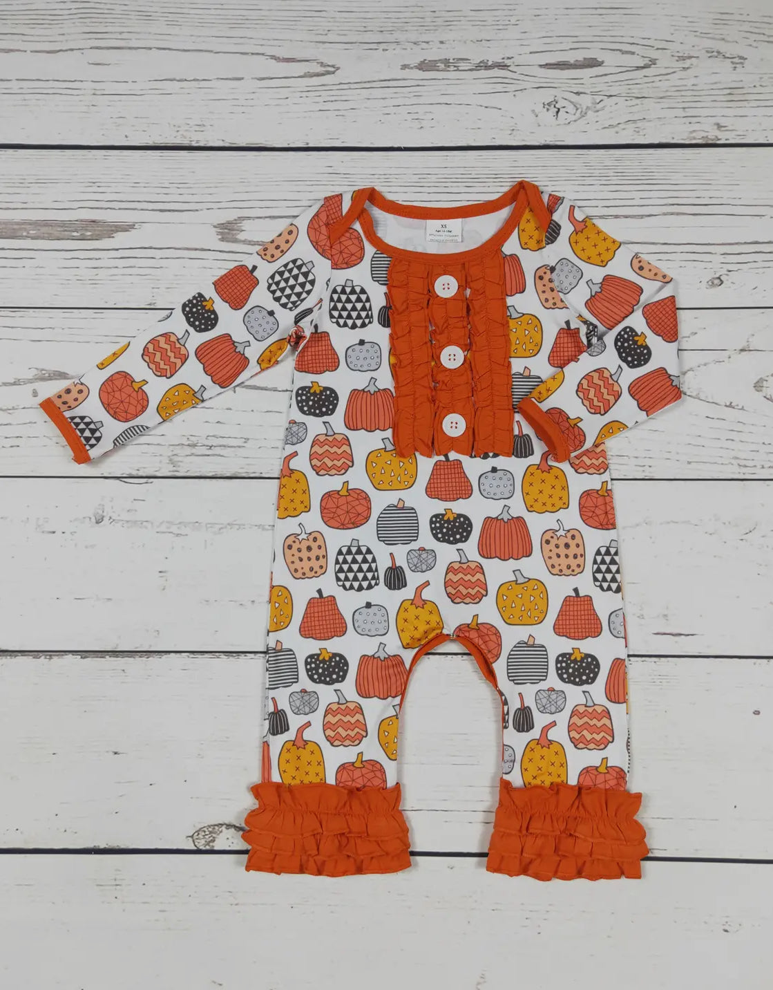 Baby Pumpkin Romper with Ruffle *preorder*