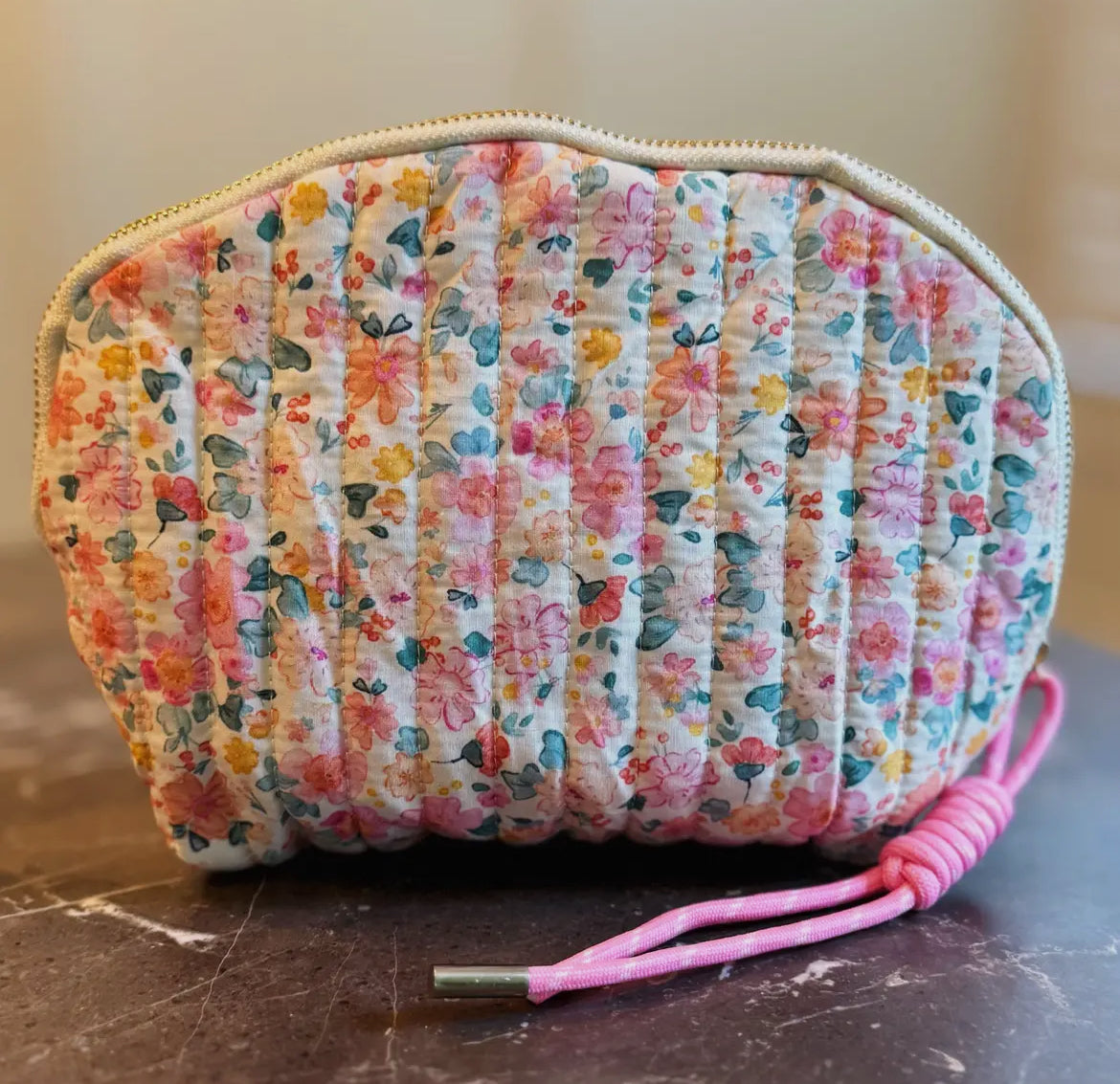 Curved Vintage-Inspired Quilted Soft Pastel Garden Prints