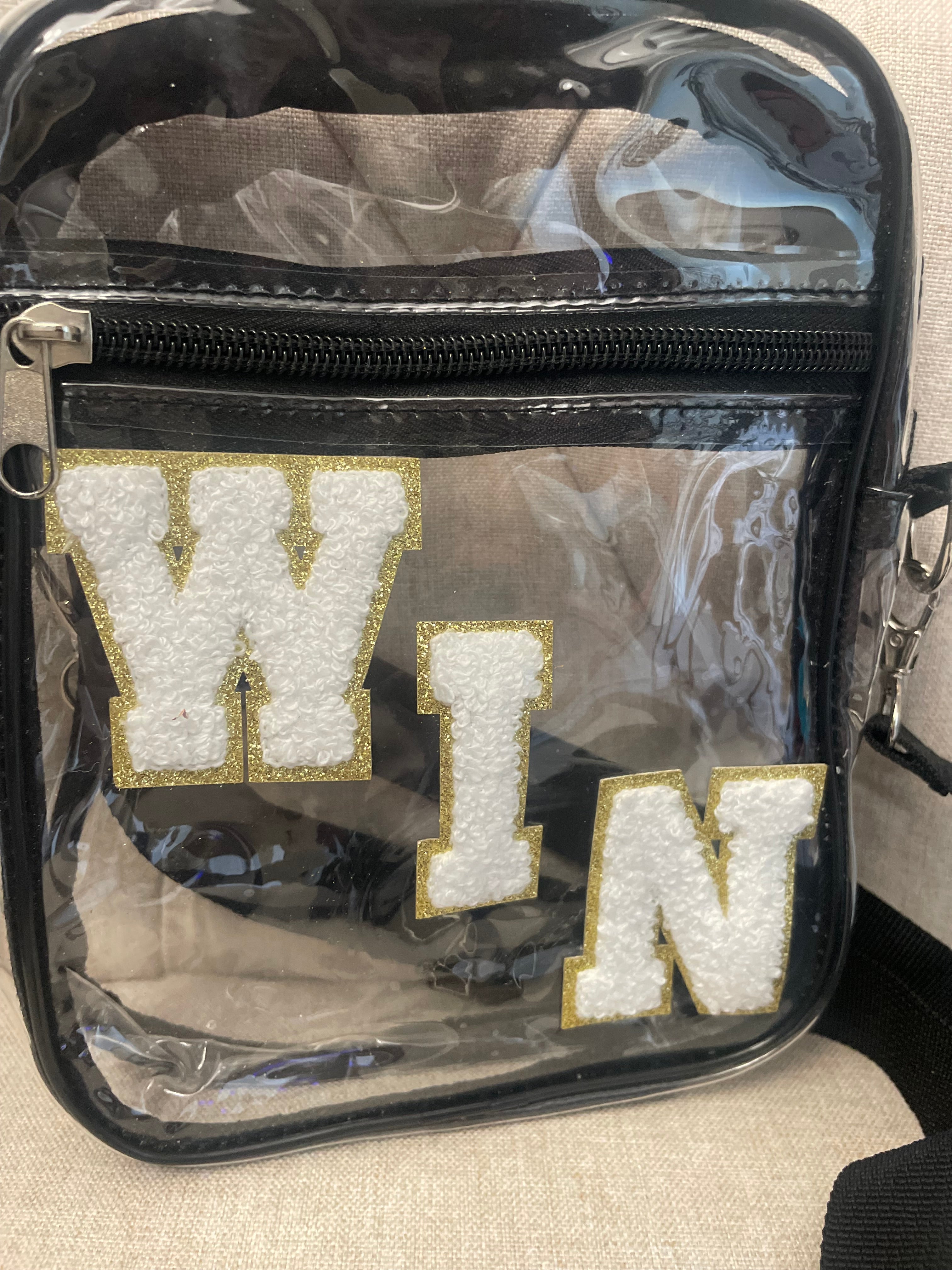 Black Lined Clear Stadium Purse