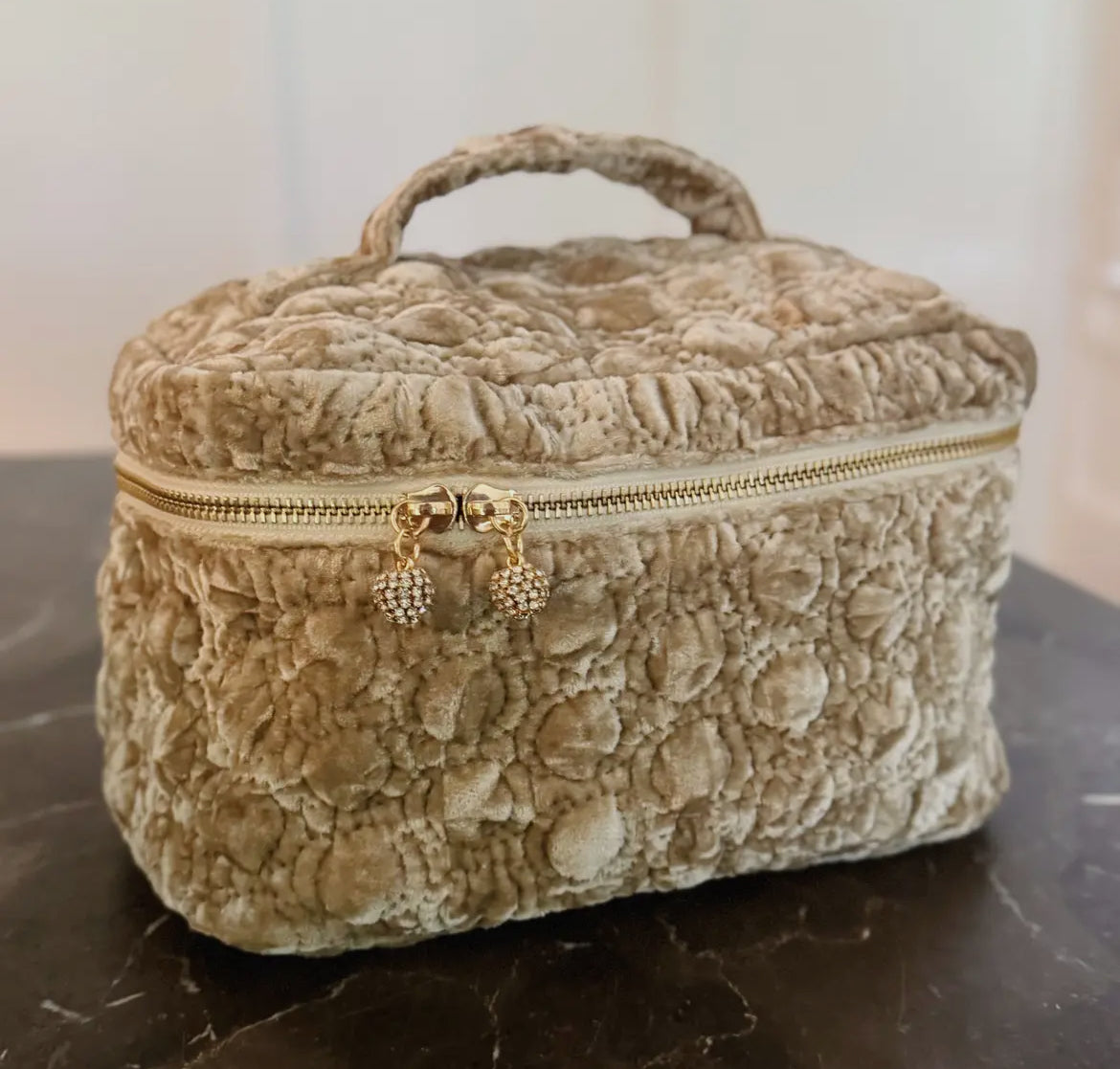 Quilted Velvet Vanity Case