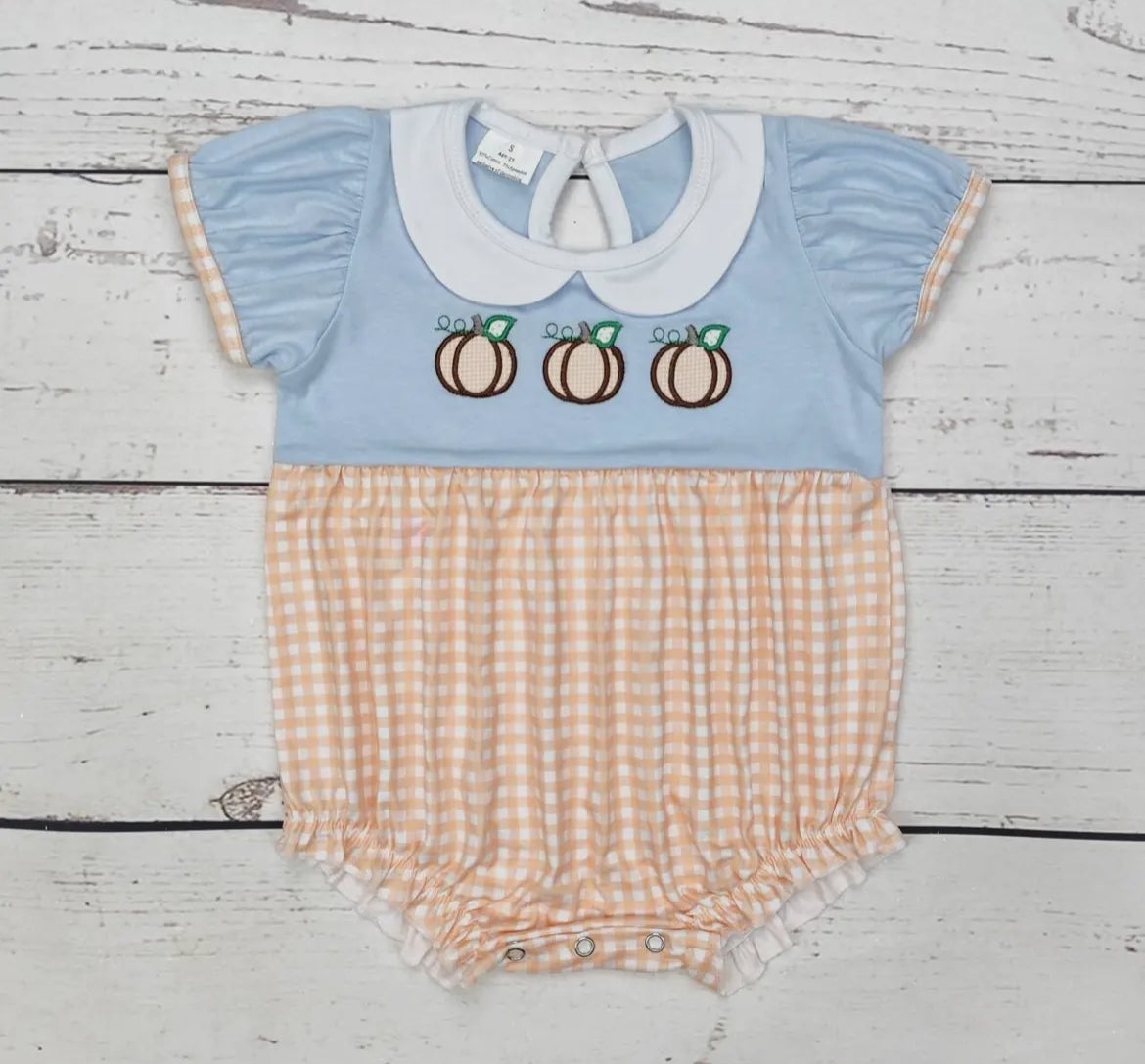 Fall Pumpkin Baby Girl Appliqué Bubble *preorder*