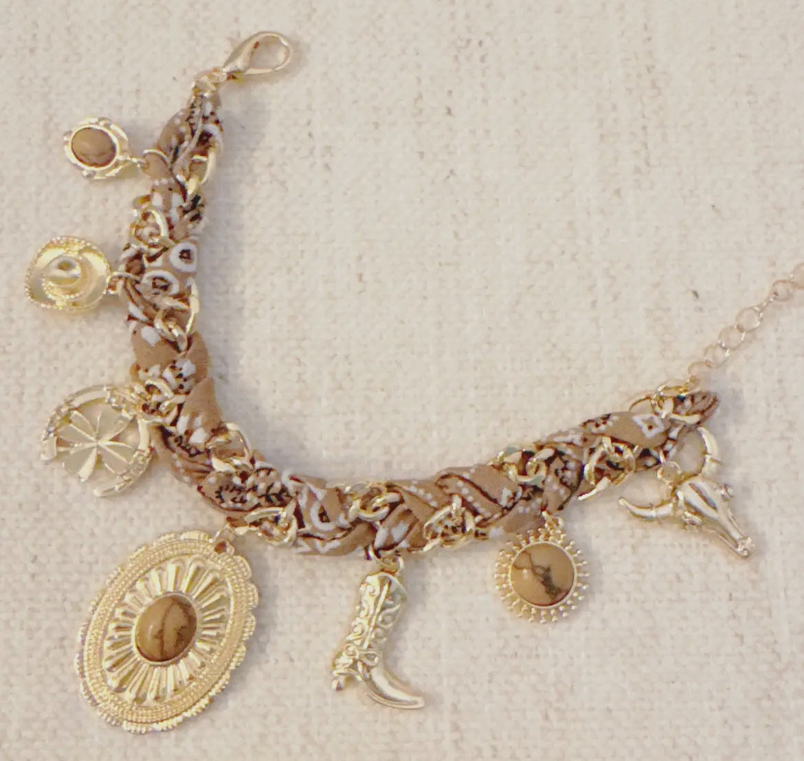 Wild West Desert Charm Scarf Bracelet