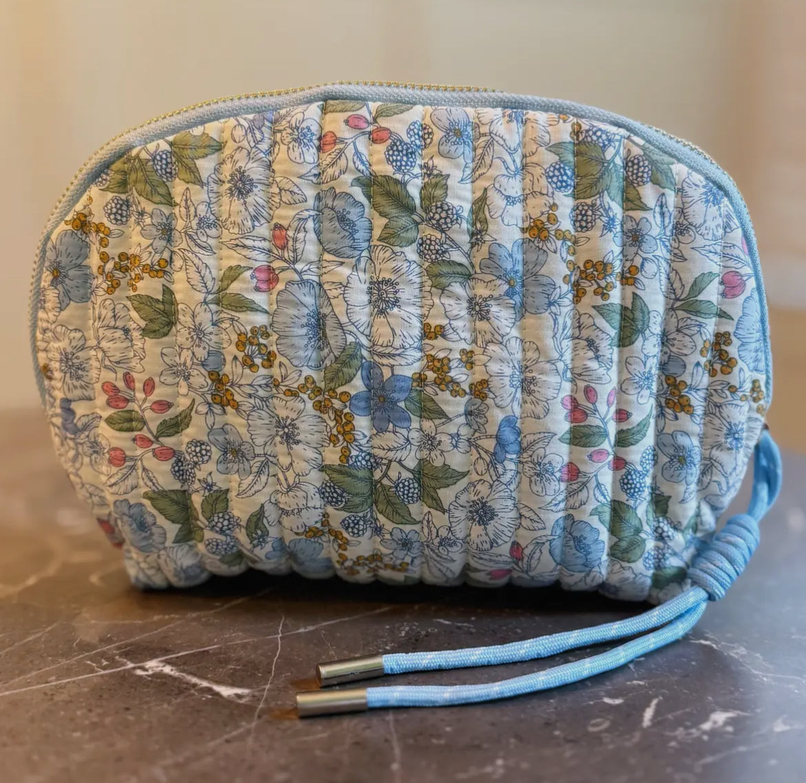 Curved Vintage-Inspired Quilted Soft Pastel Garden Prints