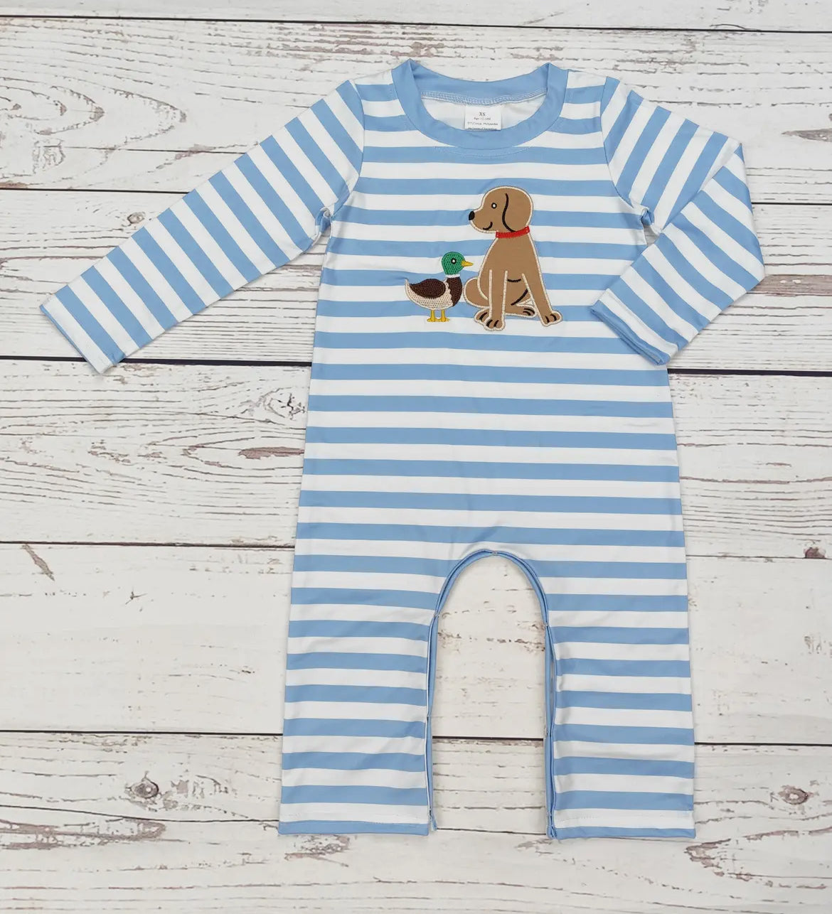 Baby Boy Dog Duck Appliqué Romper *preorder*