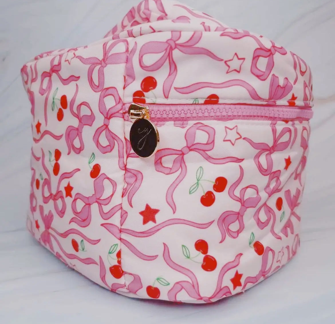 Cherry Bowtiful Travel Cosmetic Case with Handle