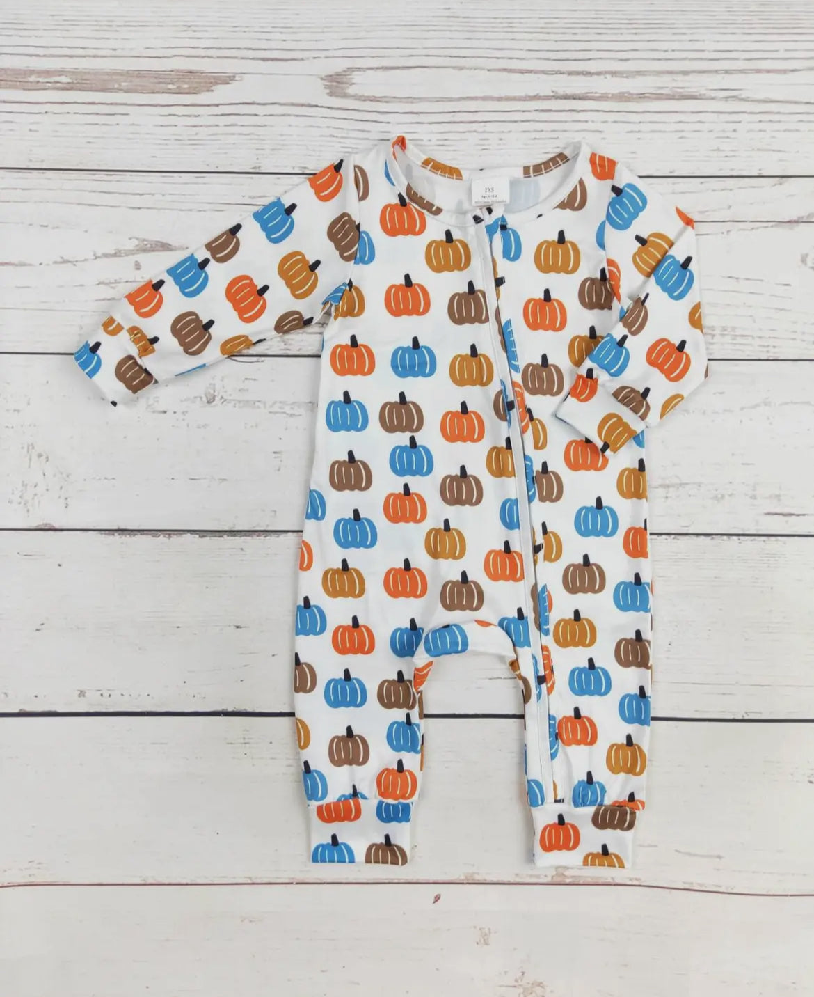 Baby Boy Pumpkin Print Zip Sleeper *preorder*