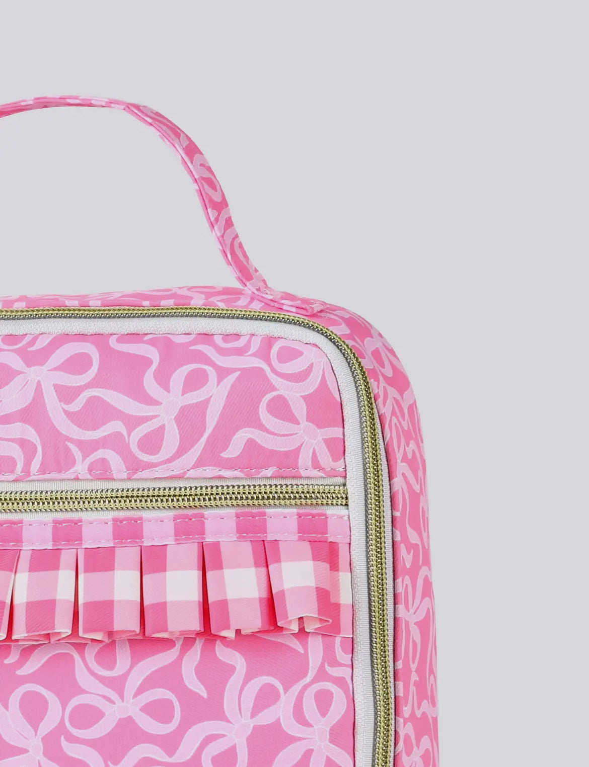 Gingham Ruffle Bow Printed Girls Lunch Box  *preorder*
