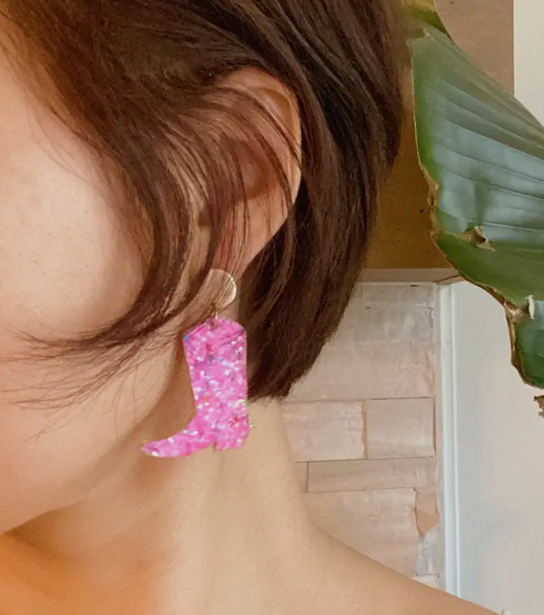 Glittered Up Cowgirl Earrings