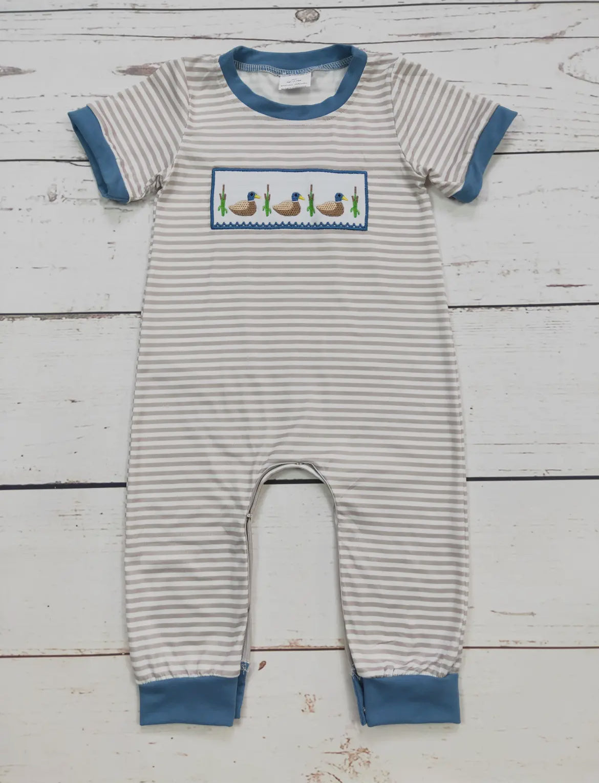 Baby Boy Duck Appliqué Onesie *preorder*