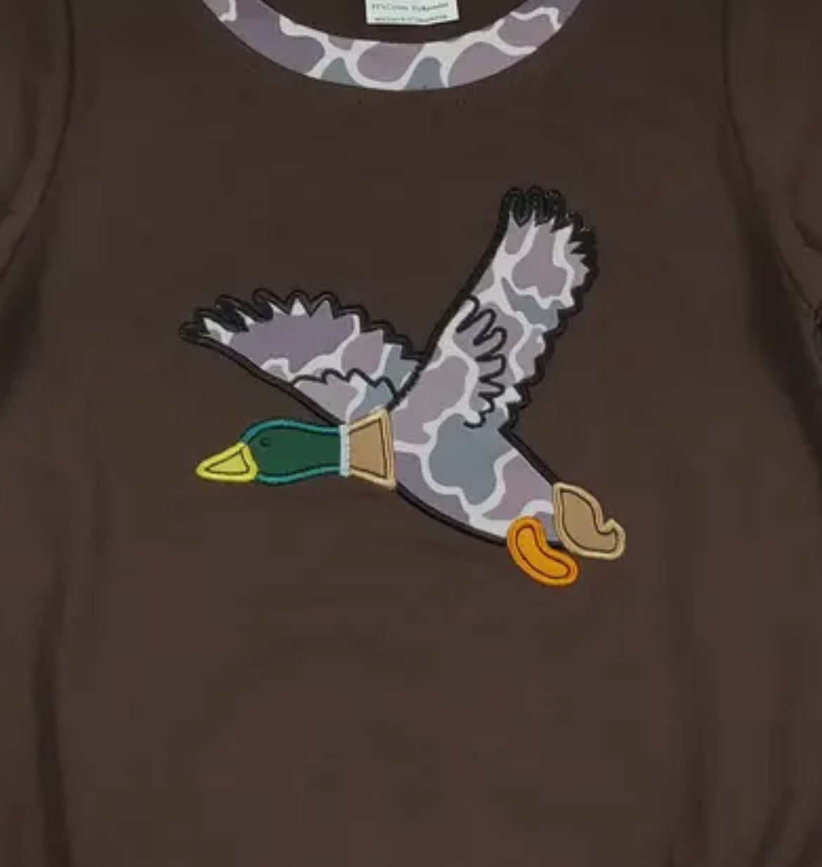 Camo Duck Appliqué Baby Boy Bubble  *preorder*