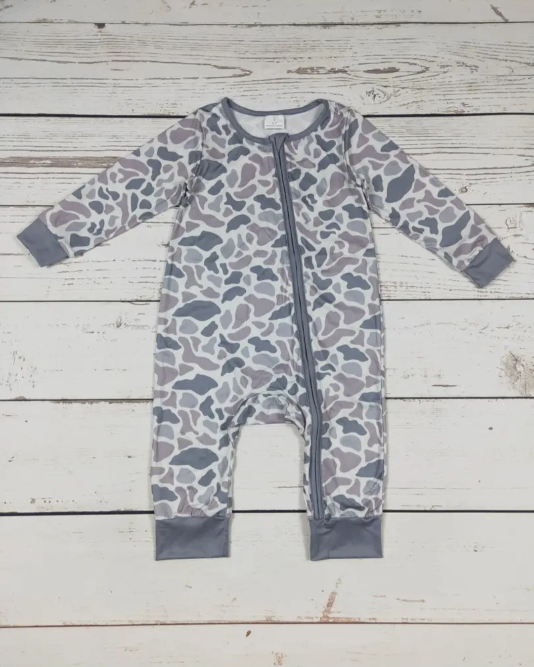 Baby Camo Print Zip Romper