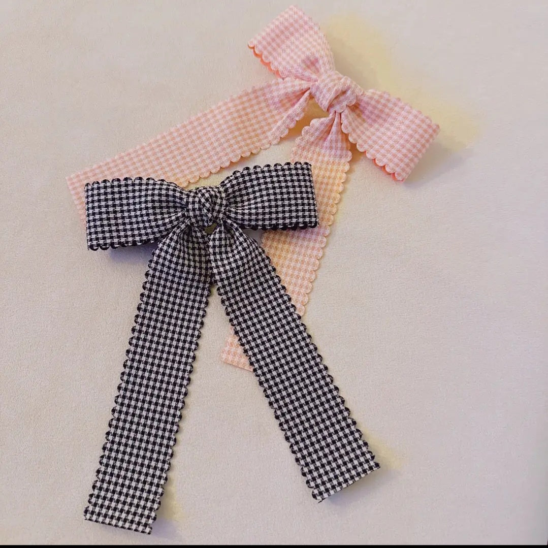 Scalloped Edge Bow Hair Clip Set