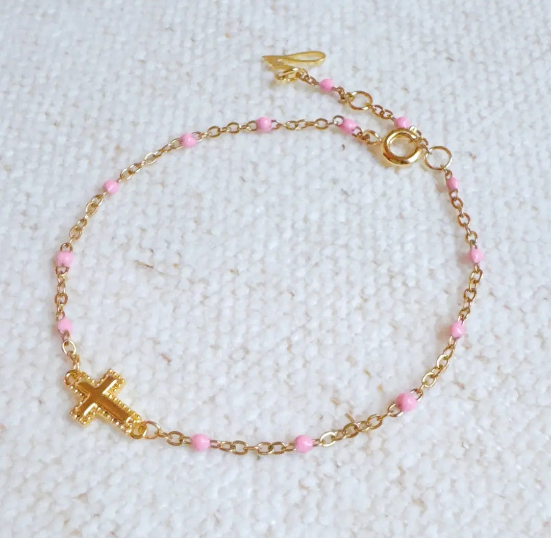 Dainty Dots Cross Bracelet