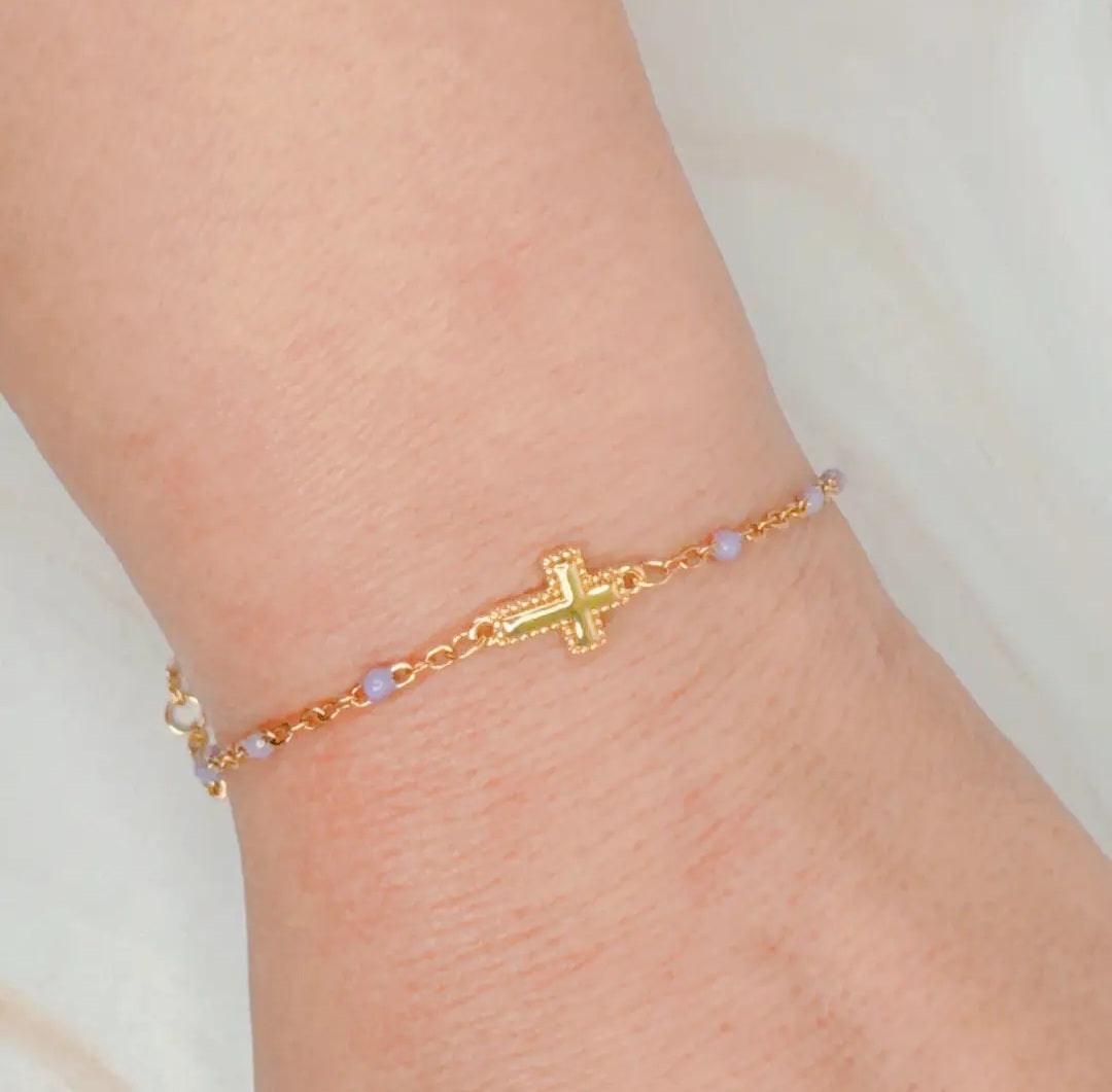 Dainty Dots Cross Bracelet