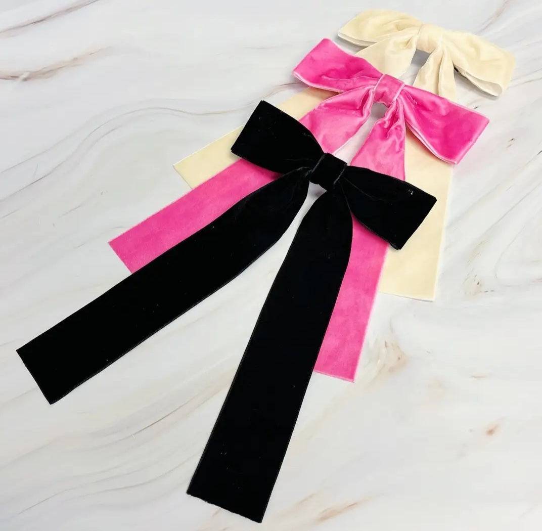 Simply Velvet Hairbow Clip Set