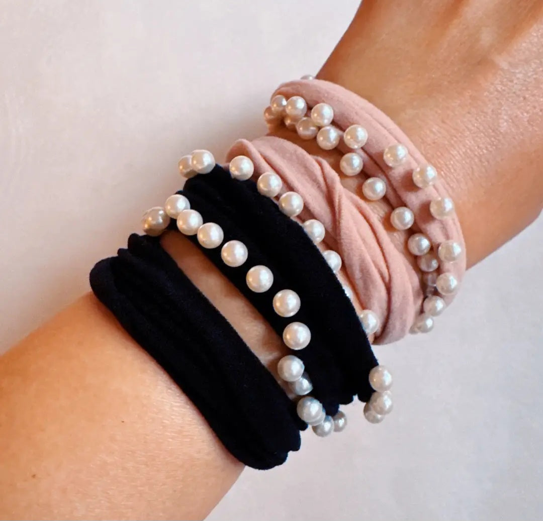 Pearl Embellished Hair Tie Set