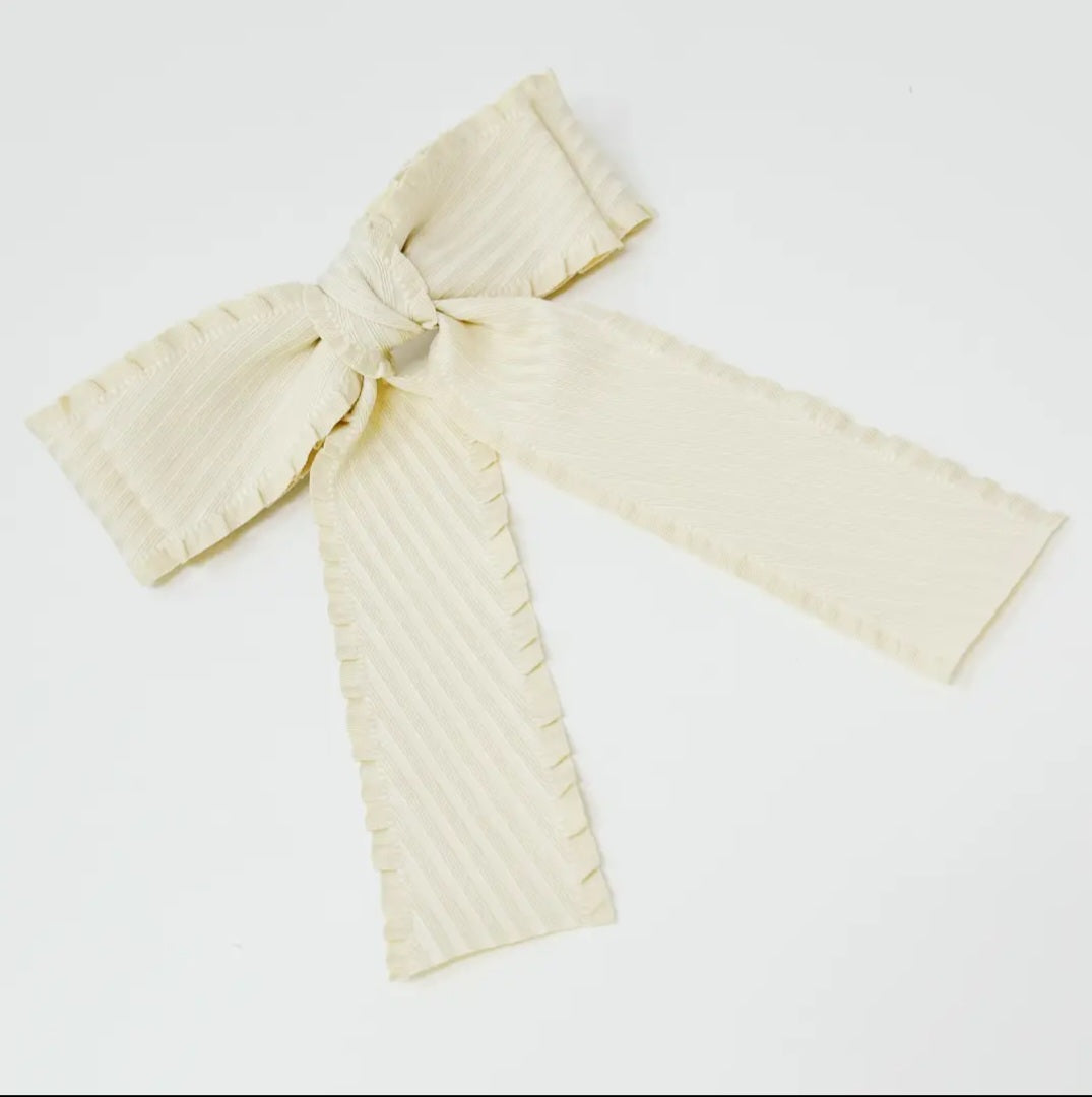 Frilled and Textured Double Hair Bow