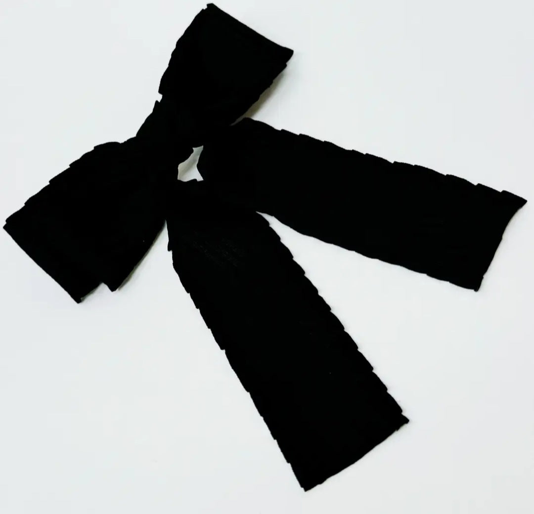 Frilled and Textured Double Hair Bow
