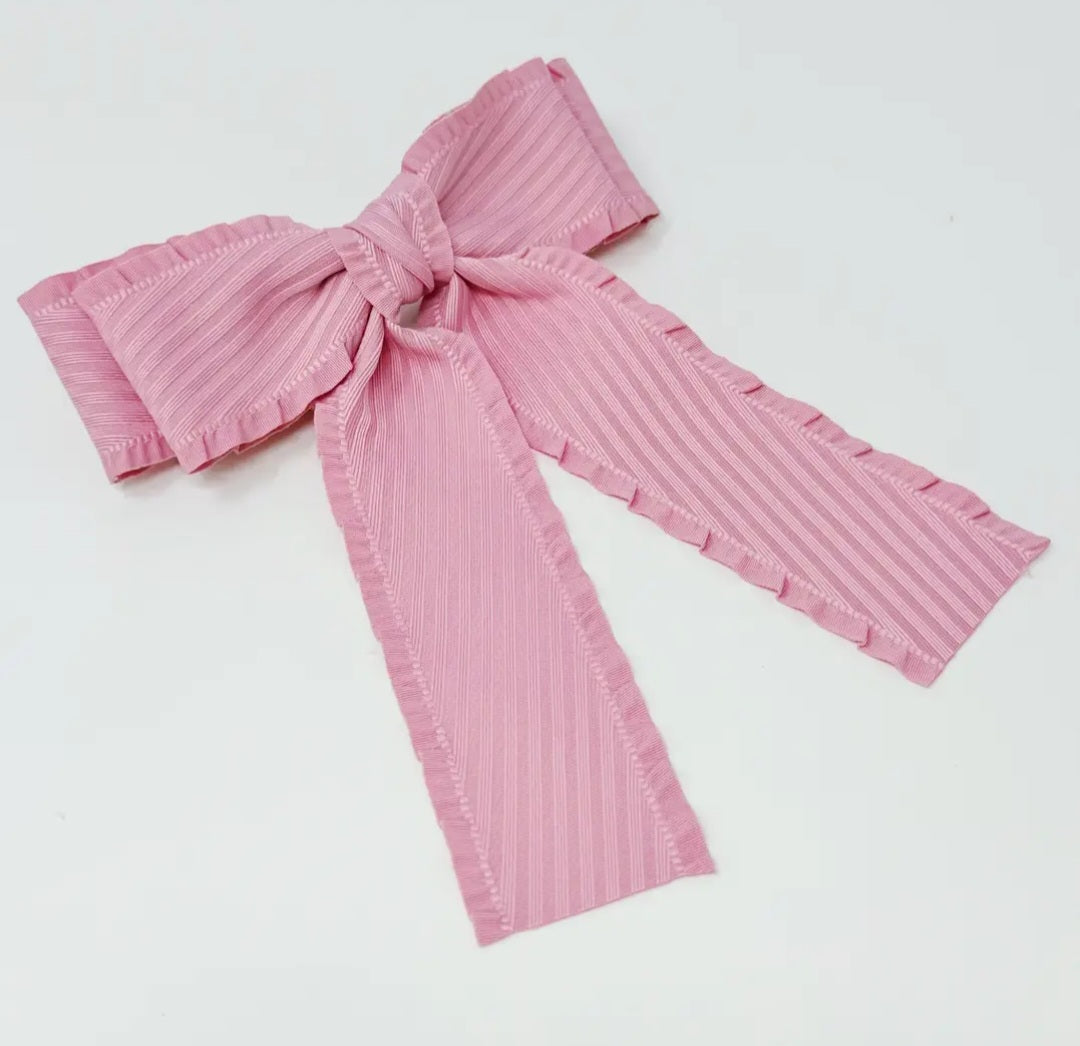 Frilled and Textured Double Hair Bow