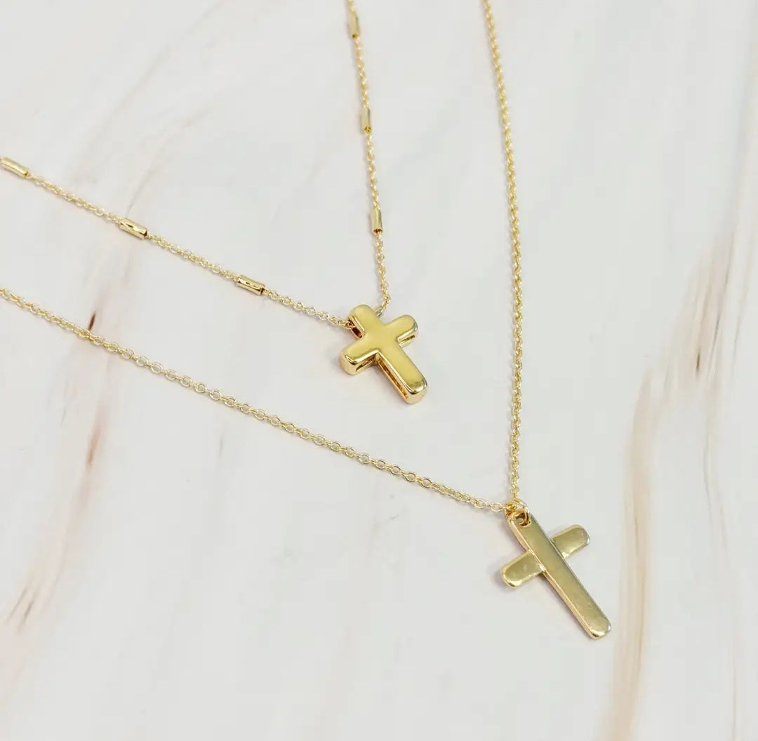 Double Cross Necklace Set