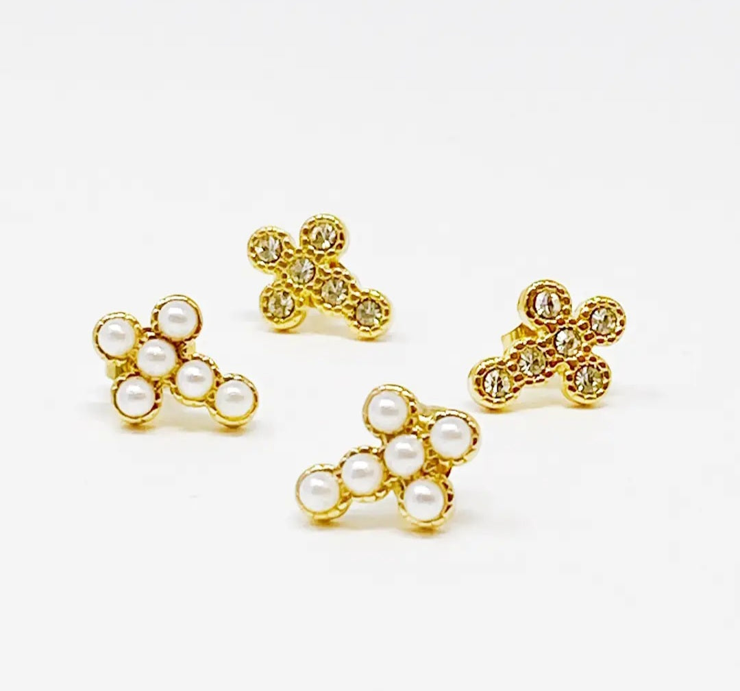 Dainty Stud Cross Earrings