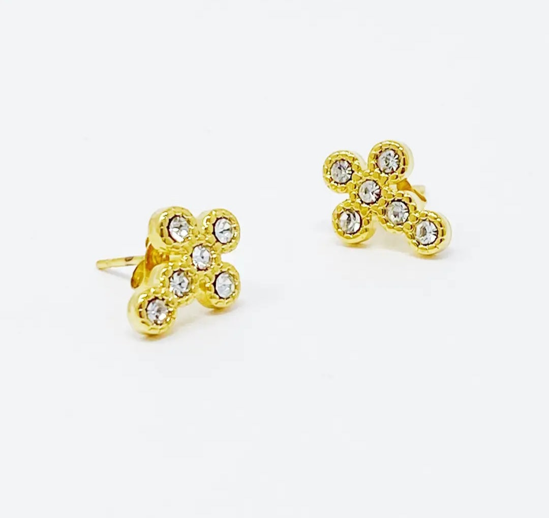 Dainty Stud Cross Earrings