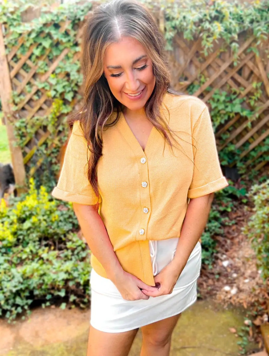 Dandelion Waffle Knit Top
