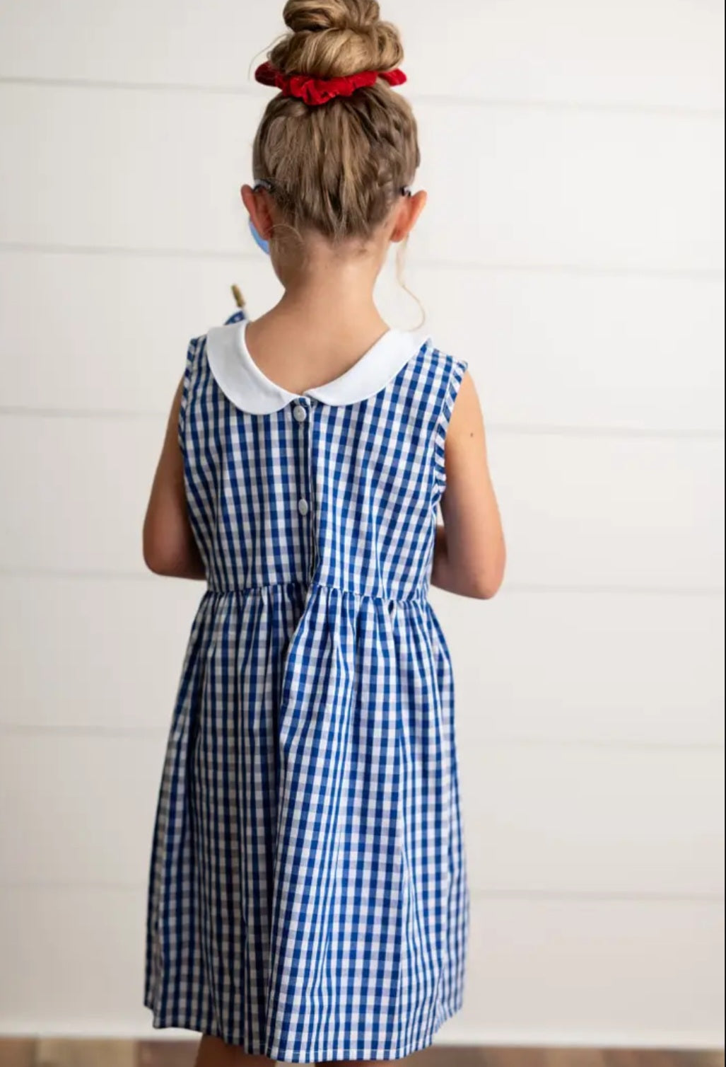 Navy Check Gingham Dress