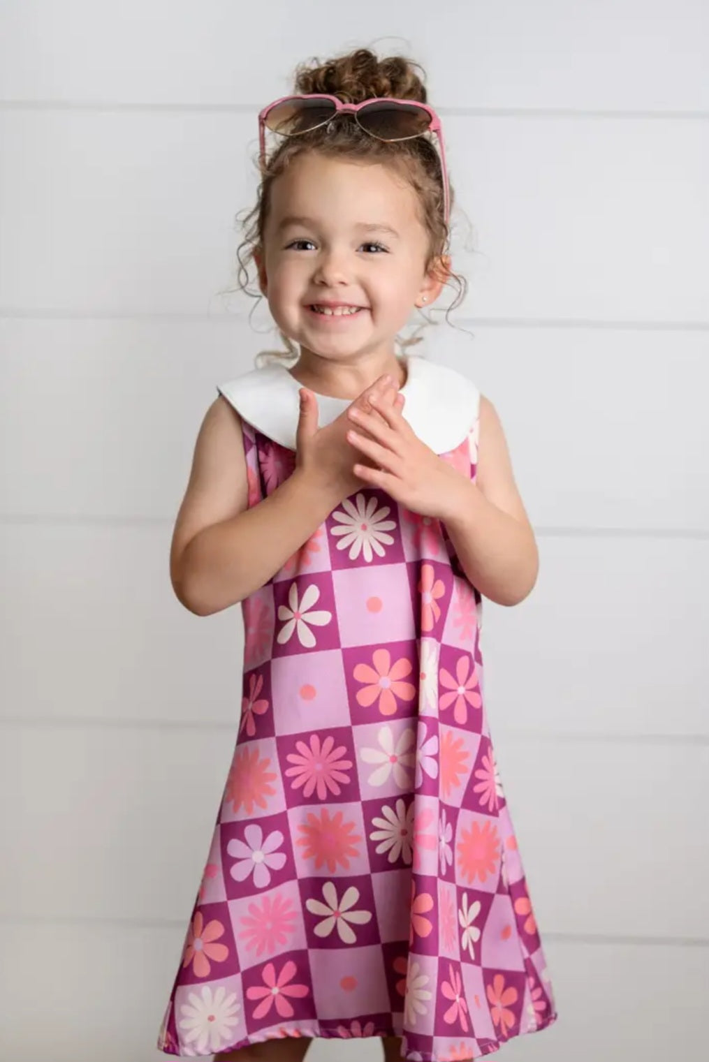 Purple Retro Flower Dress