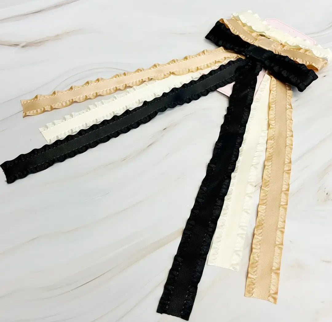Frilled Slim Hair Bow