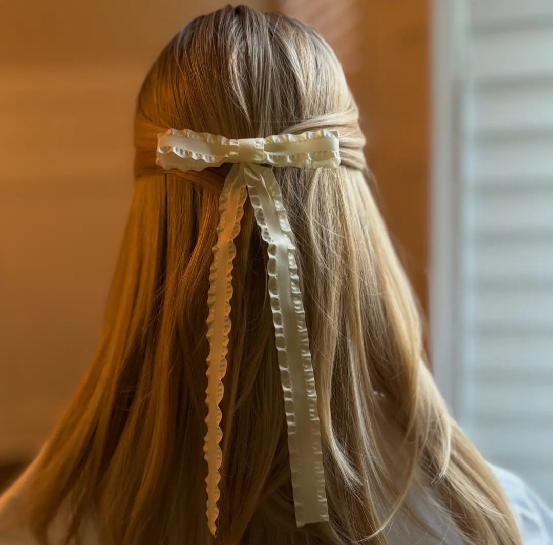 Frilled Slim Hair Bow