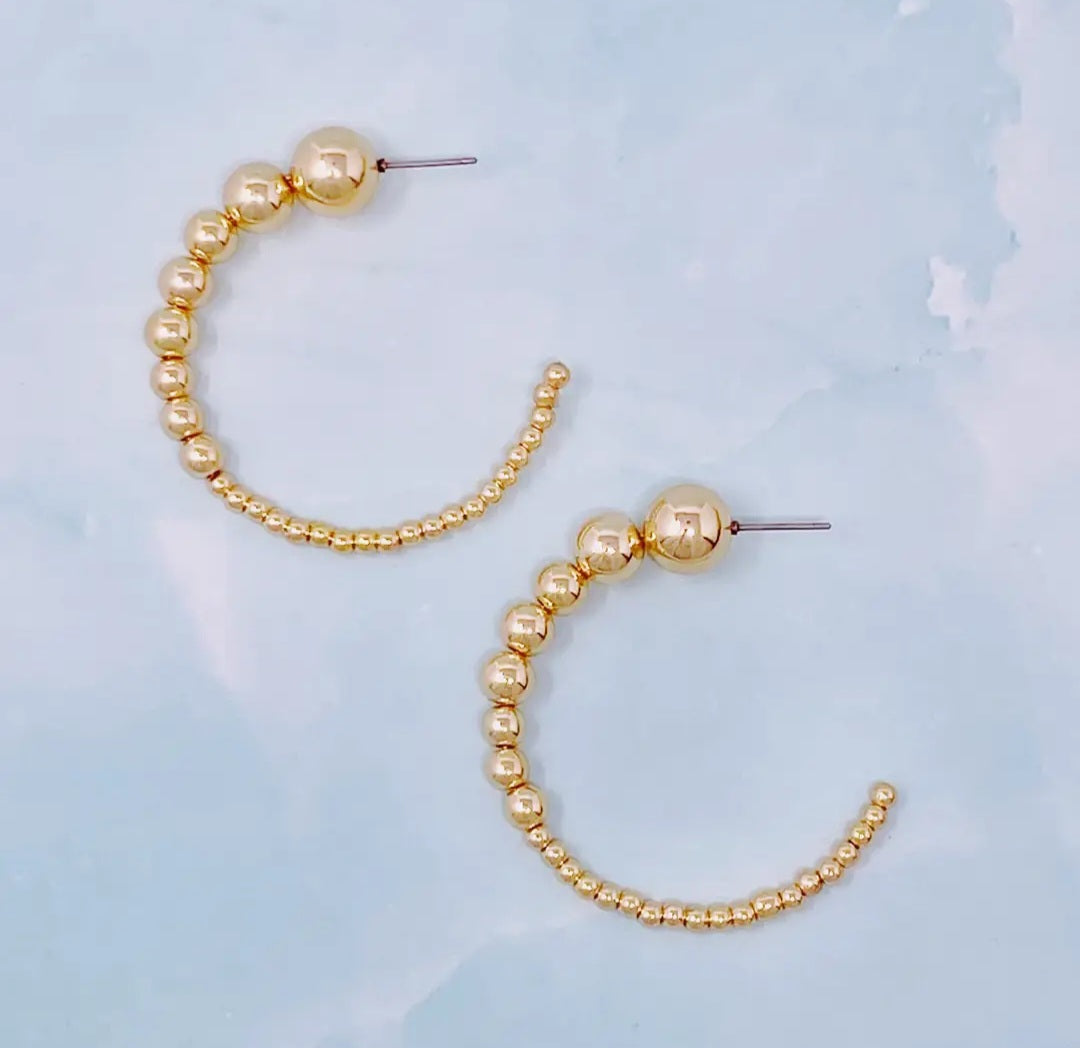 Gradual Beaded Hoop Earring