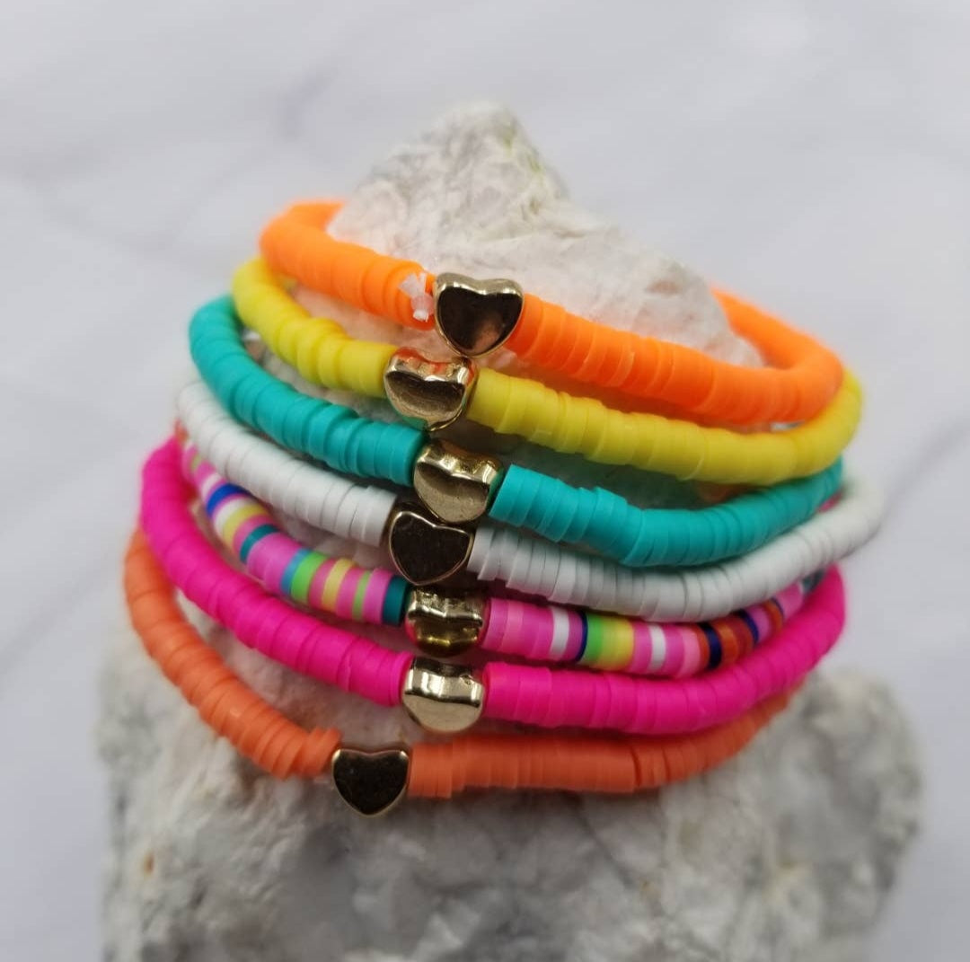 Heart Heishi Bracelets