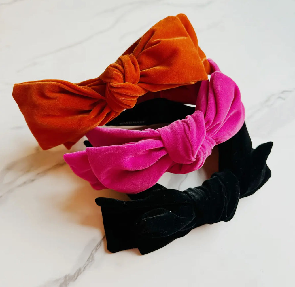 Structured Velvet Bow Headband