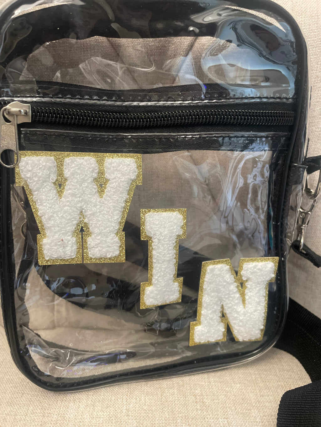 Black Lined Clear Stadium Purse