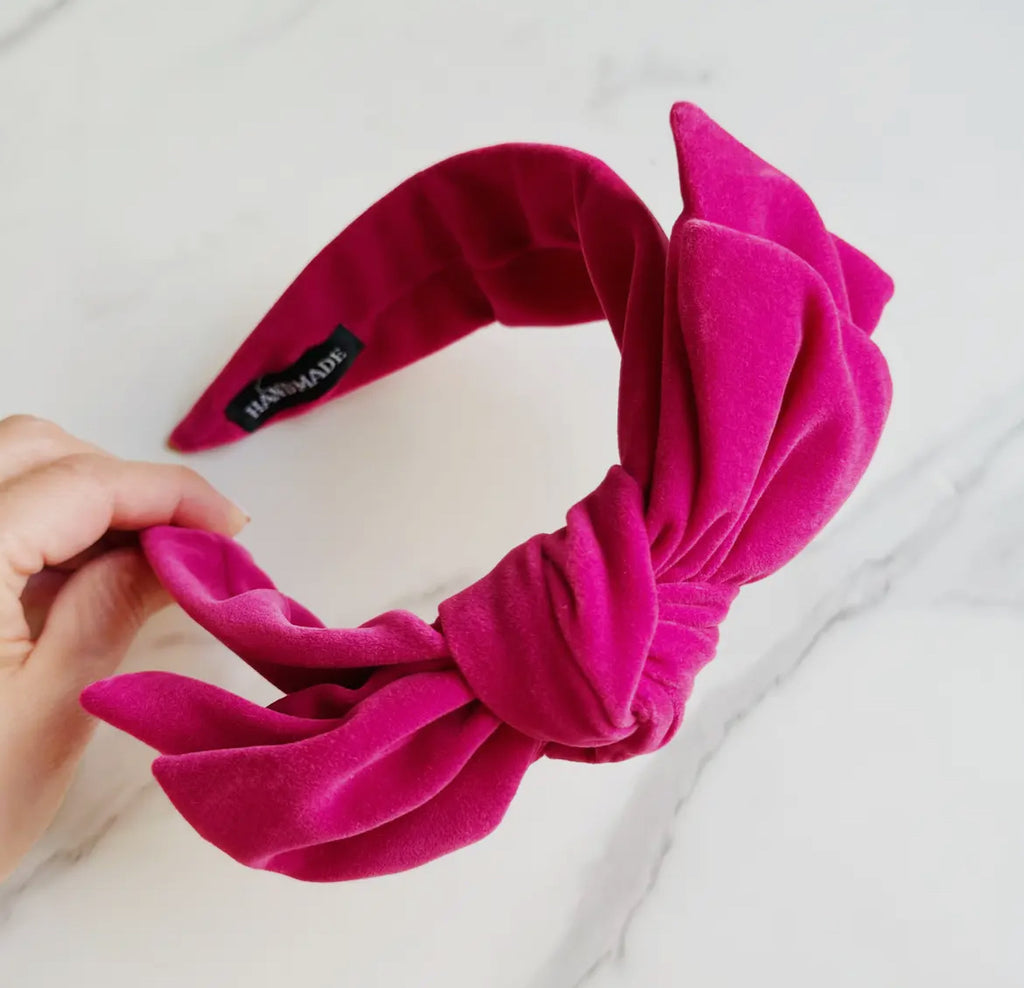 Structured Velvet Bow Headband