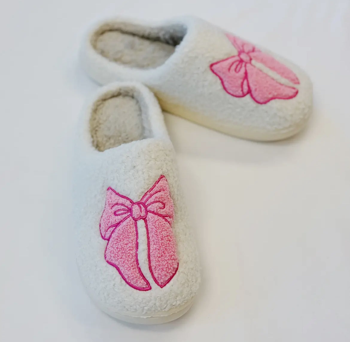 Pink Lounge Bow Cozy Slippers