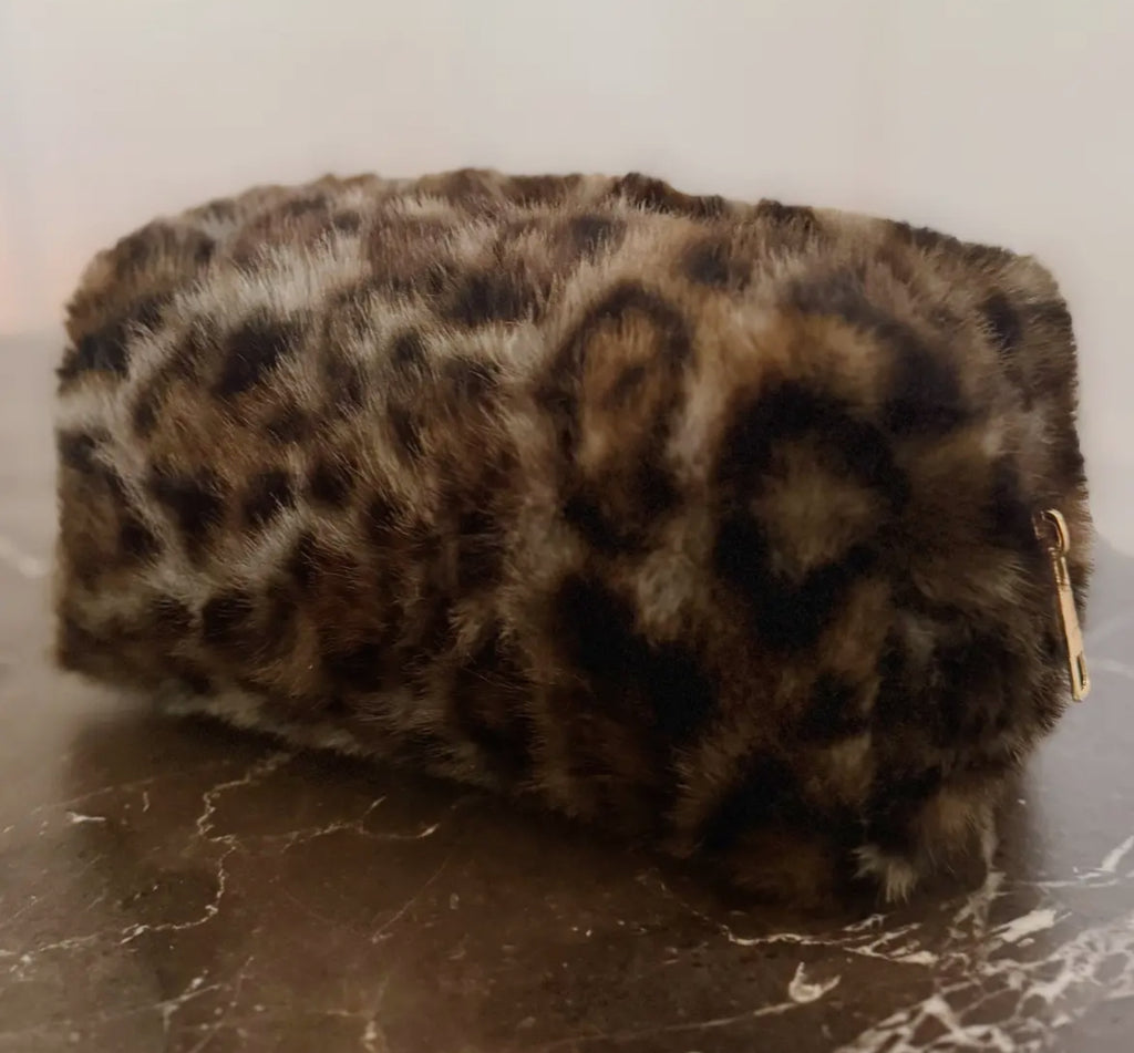 Furly Leopard Cosmetic Case