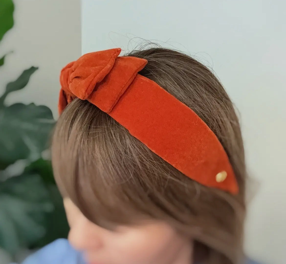 Structured Velvet Bow Headband