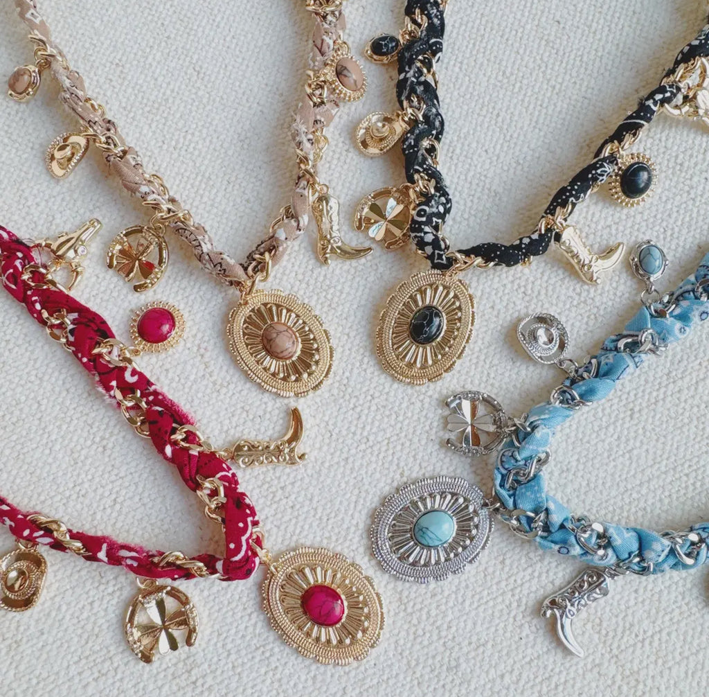 Wild West Desert Charm Scarf Necklace