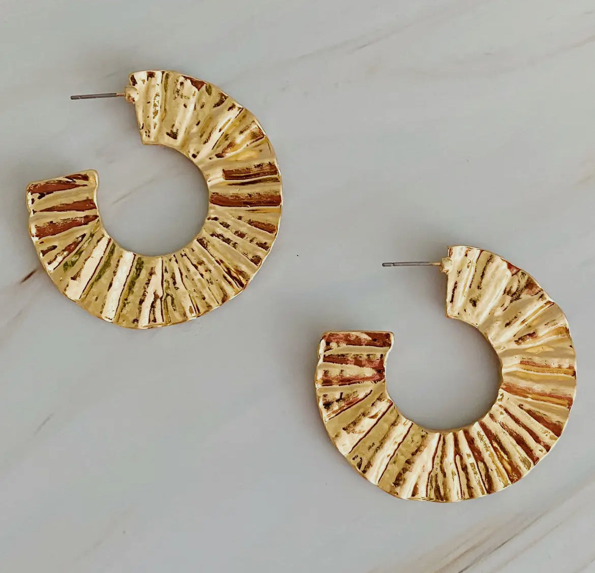 Crinkled Art Hoop Earrings