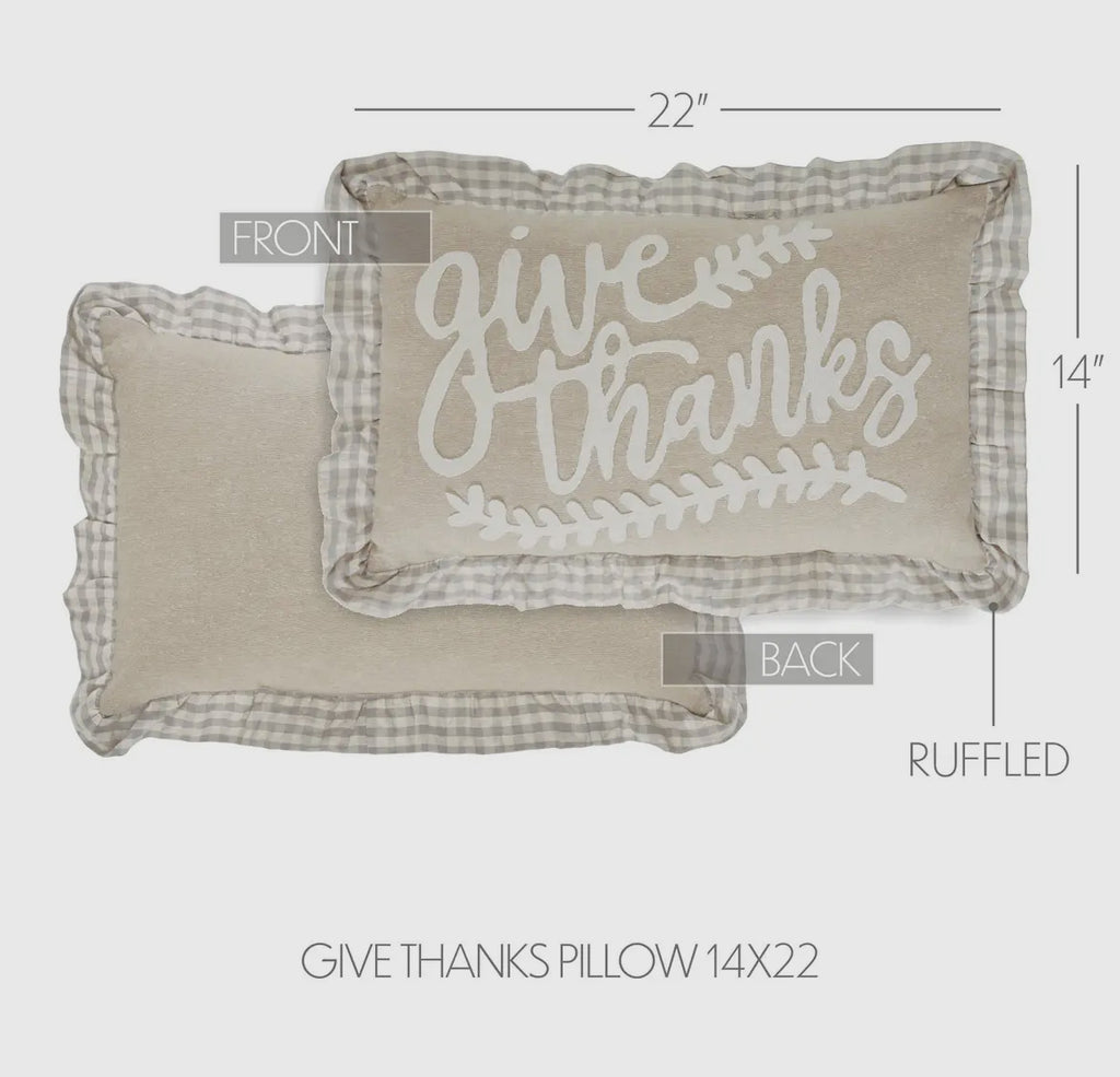 Grace Give Thanks Pillow 14x22