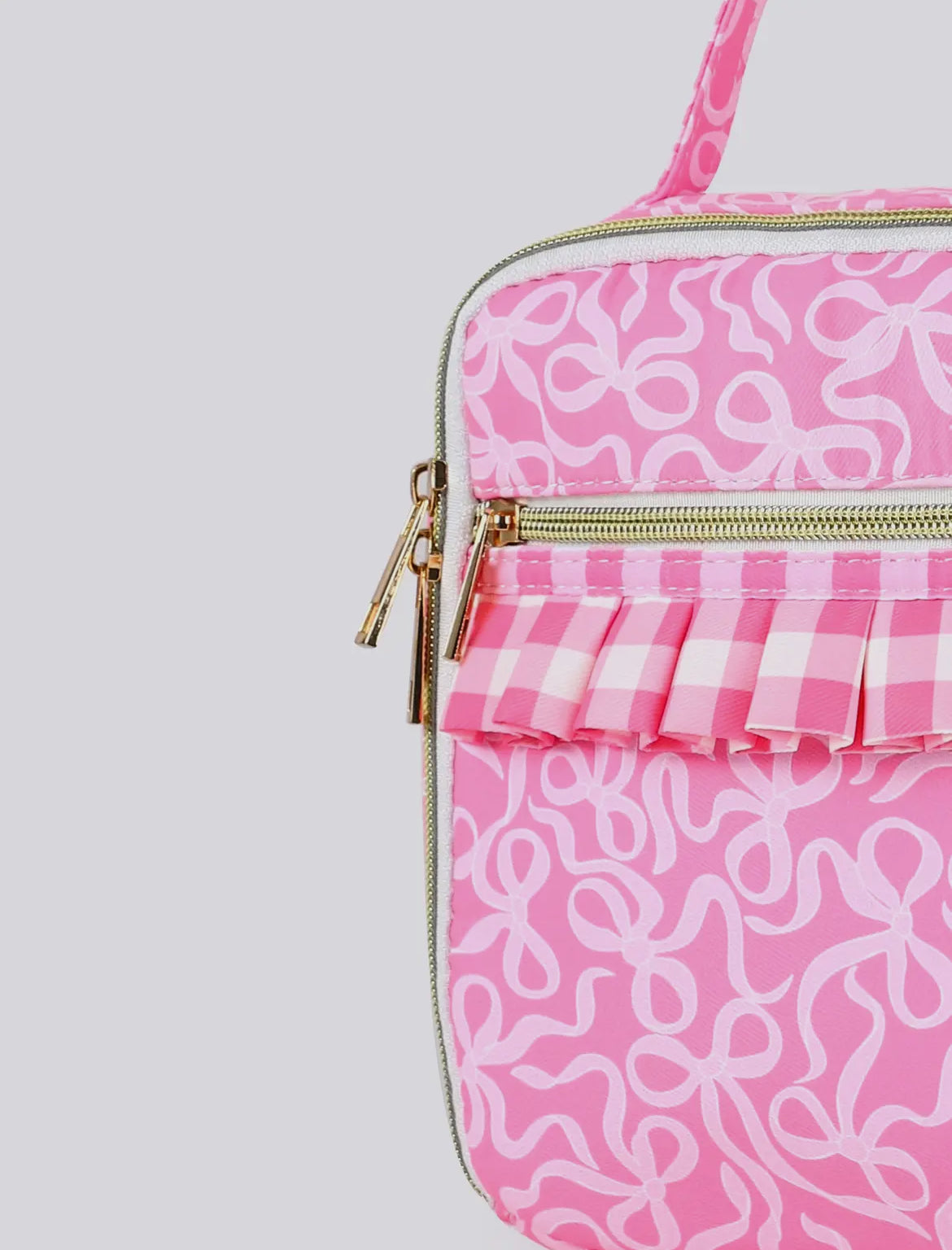 Gingham Ruffle Bow Printed Girls Lunch Box  *preorder*
