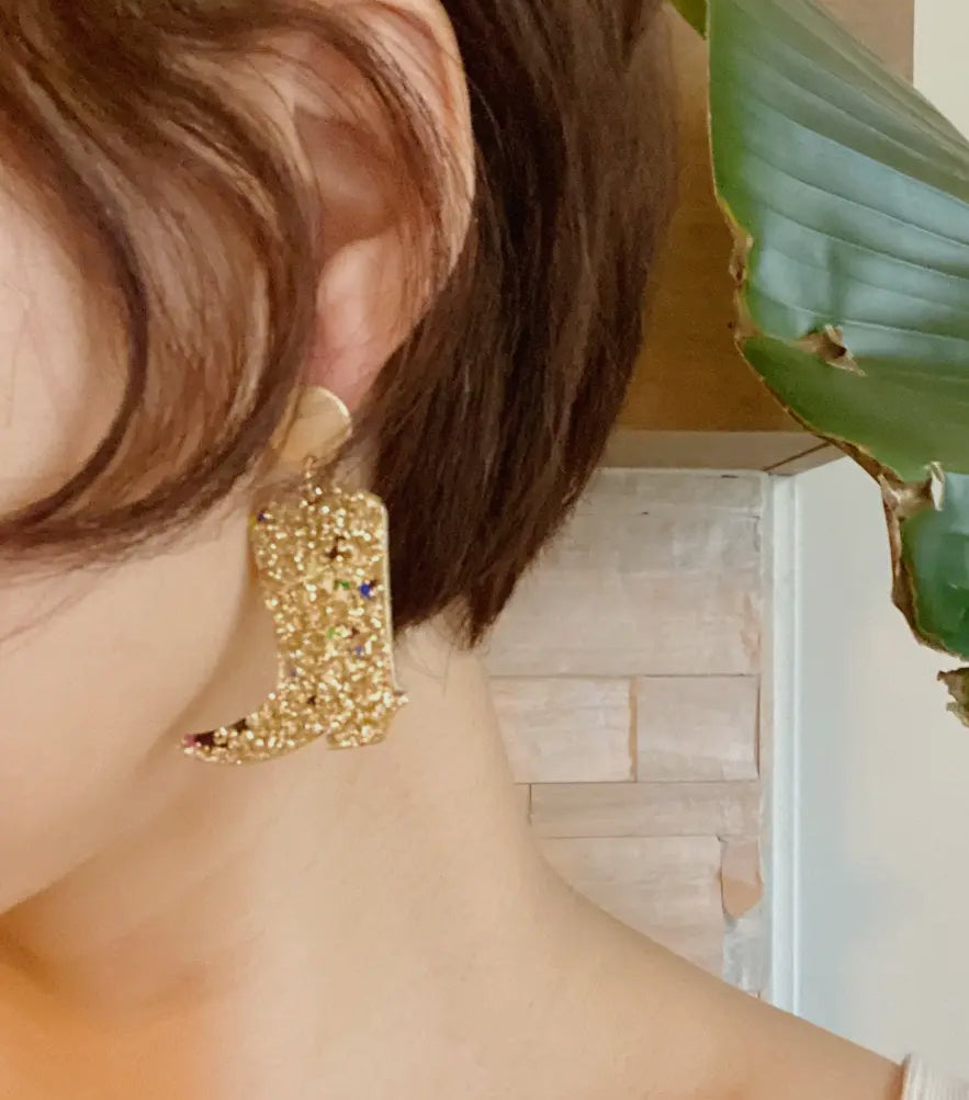 Glittered Up Cowgirl Earrings